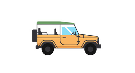 Fototapeta premium Yellow Off-Road Vehicle with Green Top on White Background