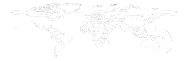 Fototapeta premium world map long Outline 01 illustration image graphic for design projects presentations digital media marketing visuals professional commercial content