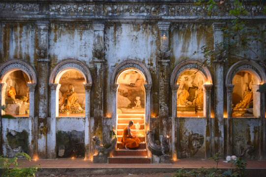 An old buildings in the jungle situated in Wat Pha Lat temple in