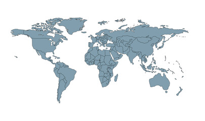 Fototapeta premium Modern Outlined worldmap for horizontal 10 illustration image graphic for design projects presentations digital media marketing visuals professional c