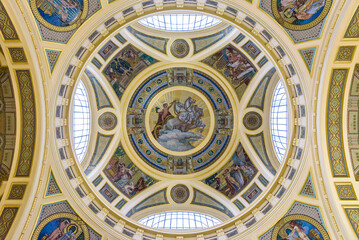 Fototapeta premium Interiors of the Szechenyi thermal bath, UNESCO World Heritage Site, Budapest, Hungary