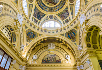 Fototapeta premium Interiors of the Szechenyi thermal bath, UNESCO World Heritage Site, Budapest, Hungary