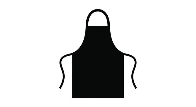 Black apron silhouette against a white background a simple kitchen garment silhouette