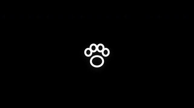 Premium paw print line icon animation with smooth reveal and seamless loop. Ideal for pets, animal care, veterinary services, adoption, and lifestyle projects.