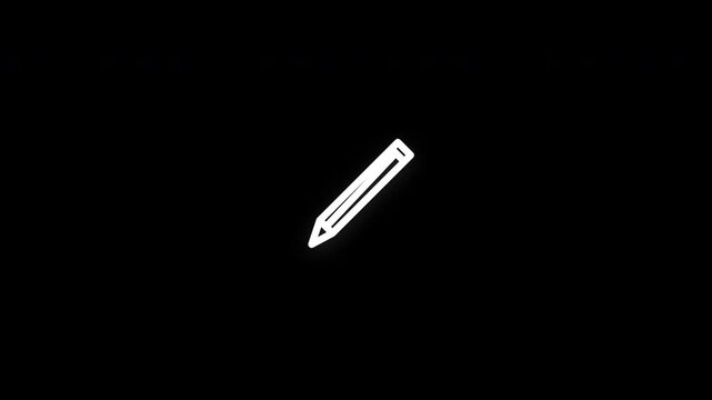 Premium pencil line icon animation with smooth reveal and seamless loop. Perfect for writing, education, creativity, drawing, learning, and design projects.