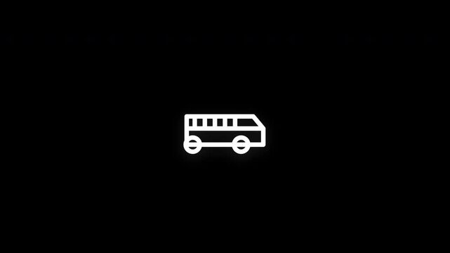Premium school bus line icon animation with smooth reveal and seamless loop. Ideal for education, student transportation, learning programs, schools, and academic projects.