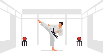 karate kick training exercise graphic © Tudey