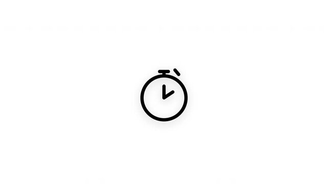 Premium stopwatch line icon animation with smooth reveal and seamless loop. Ideal for timing, sports, productivity, performance tracking, and business projects.