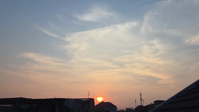 sunset in the city