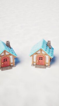 Unique Real Estate Property Search with Stylized Miniature Village Houses