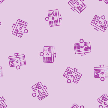 dashboard data center vector line seamless pattern dashboard data center sign illustration