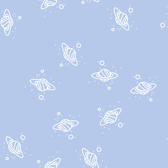 saturn planet vector line seamless pattern saturn planet sign illustration © vectorwin