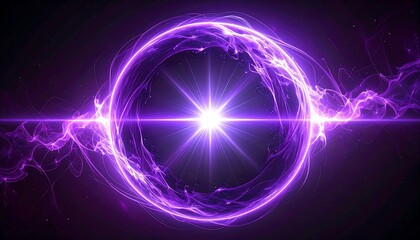 Fototapeta premium Purple Glowing Futuristic Energy Orb With Bright Star Core