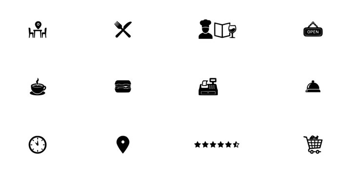 Icons Collection of Various Minimal Line Vector Symbols for Commerce, Education, Open Access, and Messaging Concept