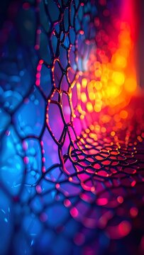 Vibrant colorful net mesh texture background.