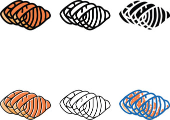 Fototapeta premium sashimi salmon color icon vector. sashimi salmon sign. looks isolated symbol