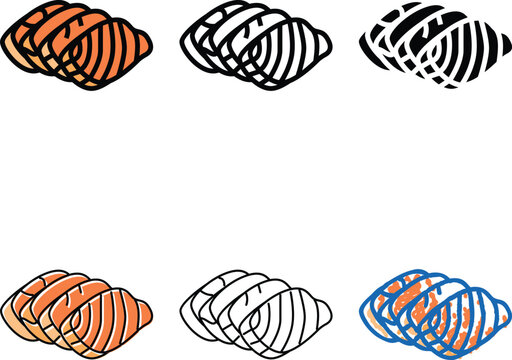 sashimi salmon color icon vector. sashimi salmon sign. looks isolated symbol