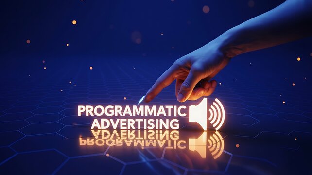 Programmatic advertising technology and digital marketing automation concept