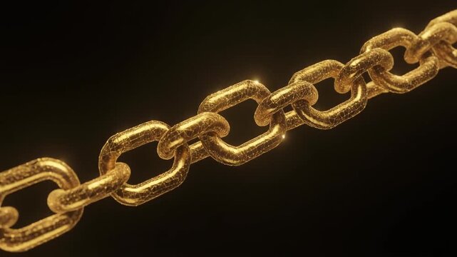 Golden Polygonal Chain Links Connecting in Dark Abstract Space