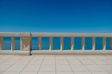 Naklejka premium Mediterranean Sea viewed from the Cefalù promenade, Sicily, Italy
