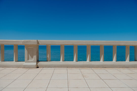Mediterranean Sea viewed from the Cefal&ugrave; promenade, Sicily, Italy
