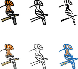 Fototapeta premium hoopoe bird exotic color pack icon vector. hoopoe bird exotic sign. isolated symbol