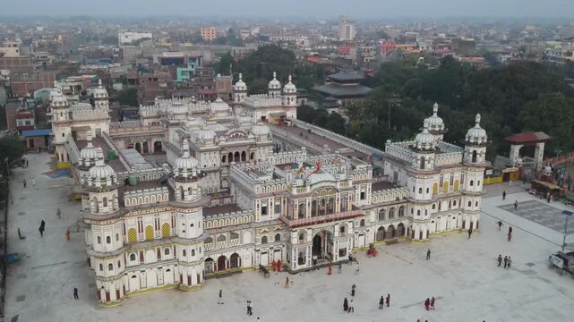 Janaki Temple Drone View of Janakpur, Nepal