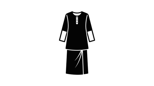 Traditional Malay Clothing Icon - Baju Melayu and Sarong