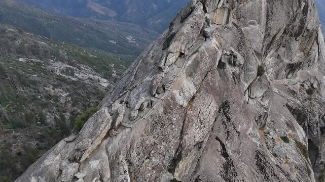 Aerial view of Moro Rock in Sequoia National Park, USA