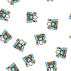 Fototapeta premium electrician worker vector seamless pattern electrician worker sign illustration