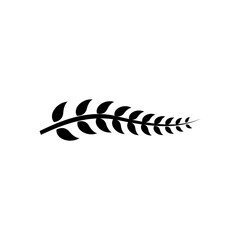 Fototapeta premium Vector Illustration of a Stylized Black Leaf Branch Design Element on White Background