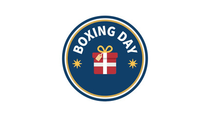 Fototapeta premium Boxing Day icon, holiday symbol, gift logo, festive emblem, celebration badge