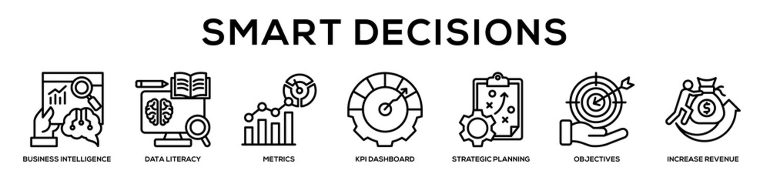 Smart Decisions web banner icon illustration concept