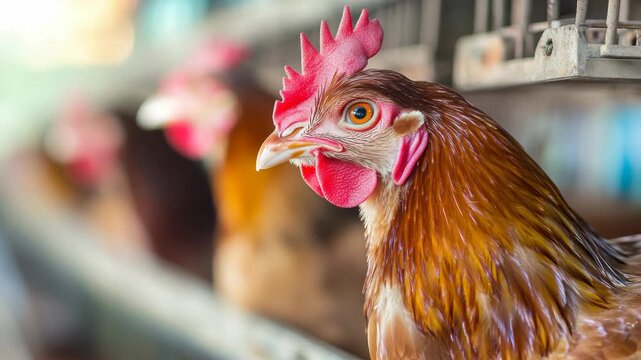 Close-up of a rooster's head