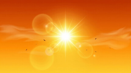 Obraz premium El nino climate phenomenon bright sun glare abstract sky heatwave. Warming impact global. science meteorology earth, disaster global warming crisis, climate change storm, heat drought