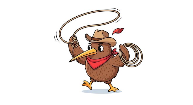Cartoon rooster with speech bubble and red comb.