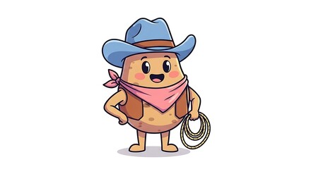 Obraz premium Cartoon boy wearing winter hat and scarf.