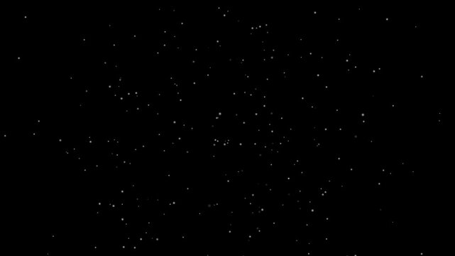 Traveling through among beautiful star glow fields flying in galaxy space star burst light. Twinkling stars background animation with shooting stars on black background. 
 Stars to empty space.