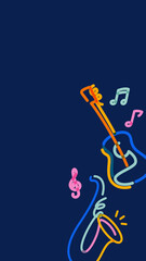 Naklejka premium Musical instruments iPhone wallpaper, doodle border