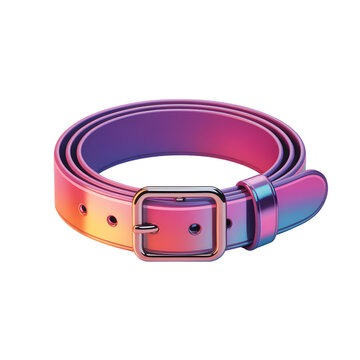 Rainbow Leather Belt with Buckle