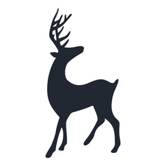 Fototapeta premium Silhouette of Christmas Reindeer. 