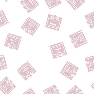broken link 404 error vector glyph seamless pattern broken link 404 error sign illustration
