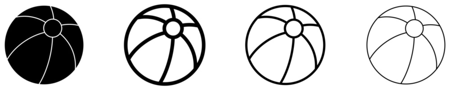 Set of beach ball icons. Vector illustration