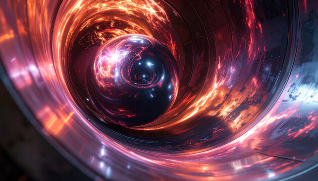 A Fiery Cosmic Wormhole with a Central Orb