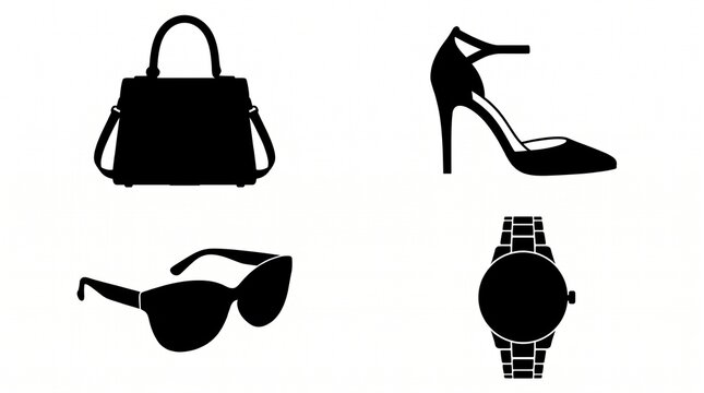 set of female shoes and handbag
