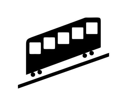 TF 012: Funicular, or Cable railway signs. Transportation facilities illustration on transparent background. 
