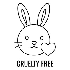 Fototapeta premium Cruelty Free Line Icon With Editable Stroke