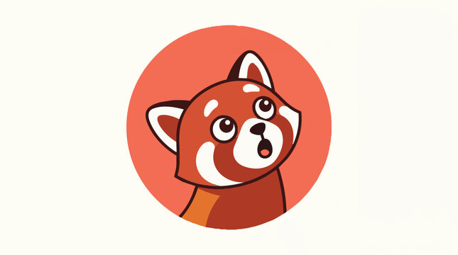 Cute red panda head icon vector illustration