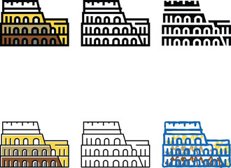 Obraz premium coliseum arena ancient rome building color icon concepts vector. coliseum arena ancient rome building sign. isolated symbol