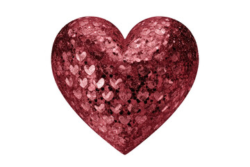Fototapeta premium Glitter heart symbol with sparkling love texture, celebrating valentine's day and romance, isolated on transparent background